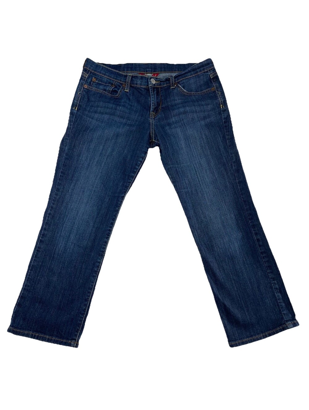 Lucky Brand Jeans Womens 6 Blue Straight Stretch Crop Rodeo Distressed (32X24)